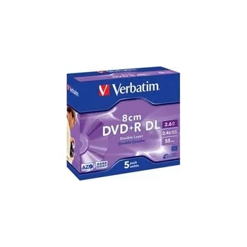 Optické médium VERBATIM DVD+R(5-pack)8cmDoubleLayer/Jewel/2.4x/2,8GB