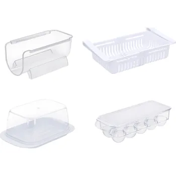 Úložný box SILVERCREST® Úložný koš / Držák na vejce / Držák na láhve do chladničky / Miska na máslo