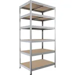 Regál na šanony Biedrax 35 x 90 x 210 cm, pozink, 6 polic MDF, nosnost 200 kg na polici