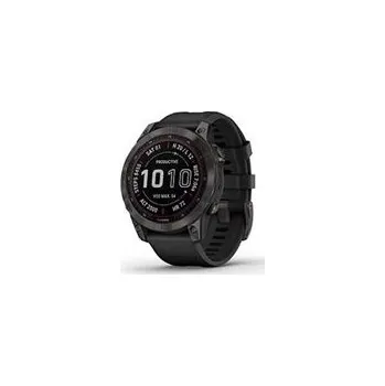 Chytré hodinky Garmin fenix 7 PRO Sapphire Solar, Titan Carbon Gray/ Black Silicone Band