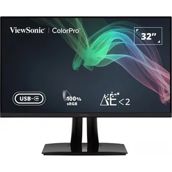 Monitor Viewsonic VP3256-4K 32"W IPS/3840x2160/20M:1/5ms/350 cd/2xHDMI/DP/USB-C/3xUSB/VESA/Repro/Pivot/Nastavitelný