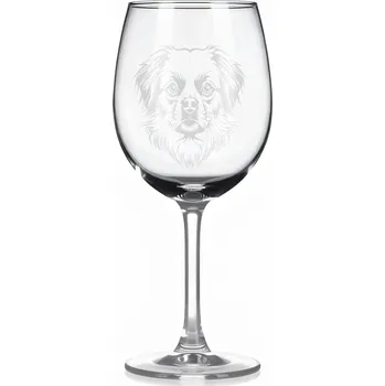 Sklenice Sklenice na víno s gravírovaným motivem – Tibetský španěl