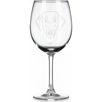 Sklenice Sklenice na víno s gravírovaným motivem – Finský laponský pes – 2