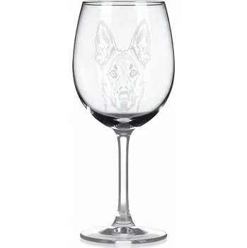 Sklenice Sklenice na víno s gravírovaným motivem – Australský honácký pes – 4