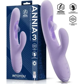 Vibrátor InToYou Annia G-Spot Wiggling Rabbit Vibrator 3 Motors Purple