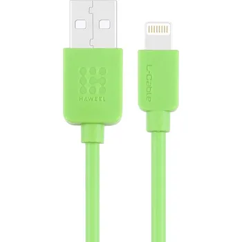 Datový kabel Synchronizační a nabíjecí kabel HAWEEL - Lightning pro Apple zařízení - zelený - 1m