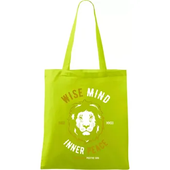 Lion wise - Taška bavlněná - 42 x 38 cm ( Limetková )