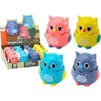 autíčko Malá veselá sovička s setrvačníkovým pohonem – 4 barvy