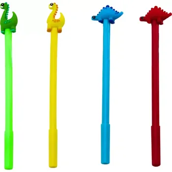 Kuličkové pero s dinosaurem, víčko, černý inkoust, mix barev, hrot 0,5 mm