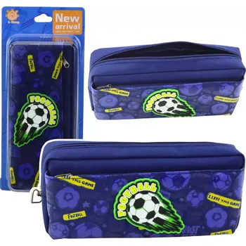 Penál Školní penál fotbalový motiv, tmavě modrý