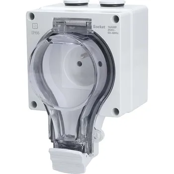 Elektrická zásuvka Solight zásuvka IP66, vodotěsná a prachotěsná