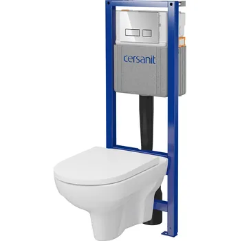 CERSANIT SYSTEM 40 mechanická podomítková sada, CITY mísa, deska, chromované tlačítko S701-764