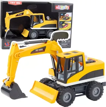 autíčko Koparko-buldozer se světly a zvuky s otočnou kabinou a pohyblivou lžící