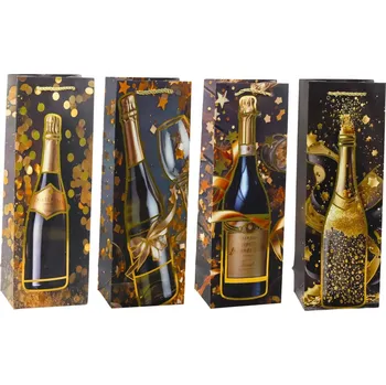 Dárková papírová taška na láhev šampaňského 35 × 12 × 9 cm
