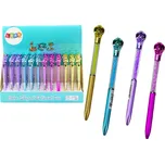 Kuličkové pero s kobrou a třpytivými kamínky, modrá náplň 0,7 mm