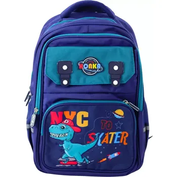 Dětský batoh Dětský školní batoh s motivem dinosauři, námořnická modř 41x30x16 cm