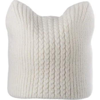 Čepice Dámská / dívčí zimní čepice s vlnou z angorského králíka, velké, 1 krémová nejsvět.