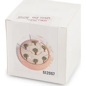 kreativní sada Kreativní sada na výrobu jehelníčku s dřevěným podstavcem, střední, 2 režná světlá