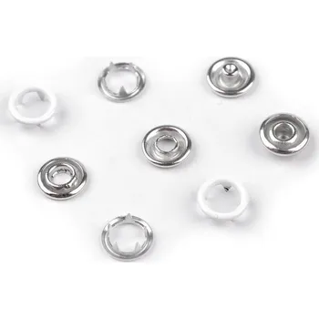 Knoflíky stiskací Roland Baby Ø10 mm na slabé látky, barevný lak, malé, 1 bílá