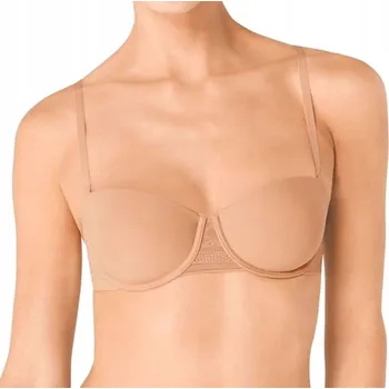 Podprsenka Sloggi podprsenka bardotka, balkonetka béžová velikost 70C