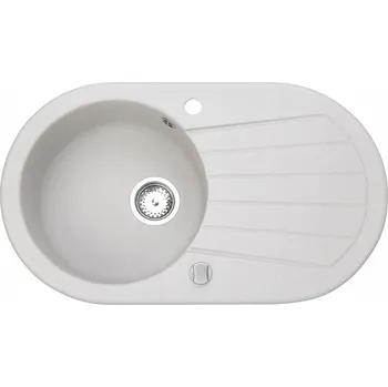 Granitový dřez Jednokomorový granitový dřez Brenor Werbena 20, bílý