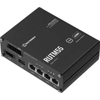Teltonika RUTM55 průmyslový router, dual SIM + eSIM, 5G, 4x LAN, serial RS232/485, WiFi 5