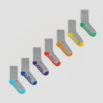 Reserved - Ponožky z bavlny 7 ks - tmavě šedá - 015HW-90M - 015HW-90M-K25