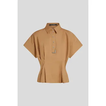 KOŠILE KARL LAGERFELD METAL DETAIL POPLIN SHIRT NOUGAT