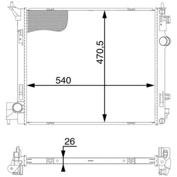 Chladič motoru Chladič, chlazení motoru MAHLE CR 1594 000S