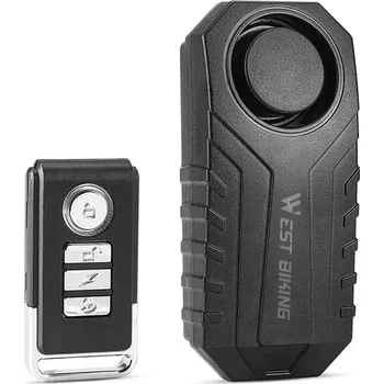 Zámek na kolo WEST BIKING Bezdrátový alarm na kolo s dálkovým ovládáním a hlasitým zvukem ČERNÁ