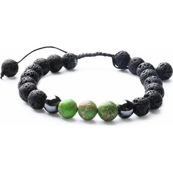 Drahý kámen Regalit a lávový kámen náramek se Shamballa zapínáním obvod cca 16 až 25 cm