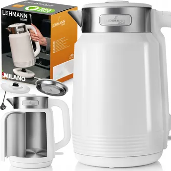 Rychlovarná konvice Rychlovarná konvice Lehmann ocelová konvice MILANO RETRO 2200W 2L 2200 W 2 l bílá