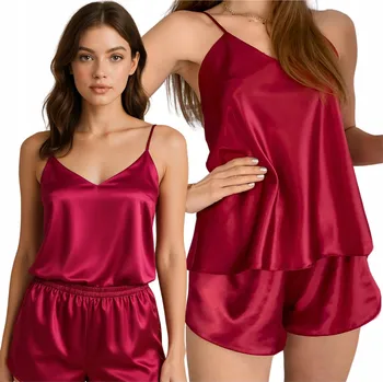 Dámské pyžamo Dkaren dámské pyžamo polyester červené, velikost XL