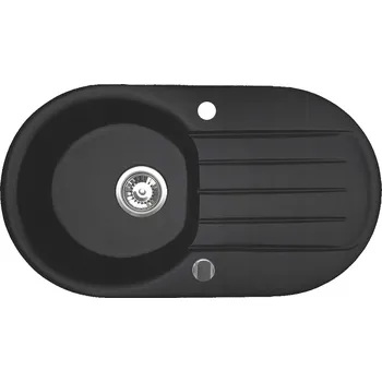 Granitový dřez Jednokomorový granitový dřez Brenor Atom, černý