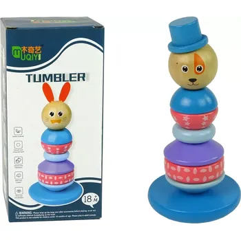 Dětské zboží Dřevěná vzdělávací pyramida Pes s kloboukem