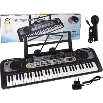 Hudební nástroj pro děti LEAN Toys Klávesnice s mikrofonem hudební nástroj černá