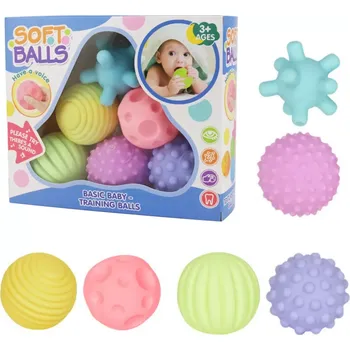 Senzorické míčky pro děti edukační měkké barevné 6 ks