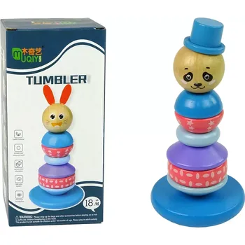 Dřevěná hračka Dřevěná vzdělávací pyramida Panda balancující věž