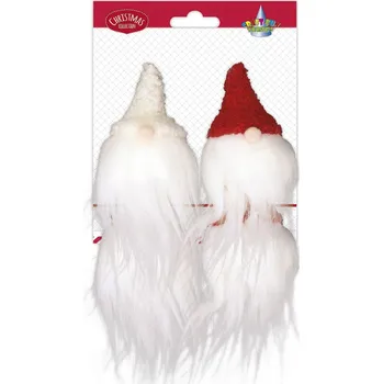 samolepka Titanum Dekorace, závěsná, VÁNOČNÍ SKŘÍTCI, 40x150mm, červená-bílá, 4 ks/bal.