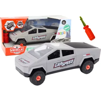 autíčko Montážní auto pro děti se šroubovákem – šedé