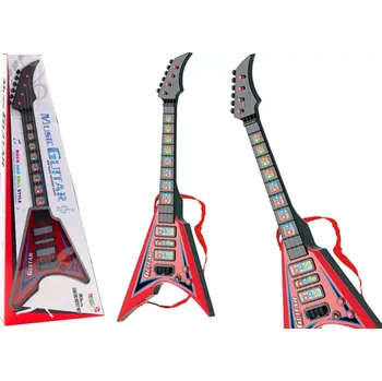 Hudební nástroj pro děti Dětská elektrická kytara s efekty a melodiemi – červená