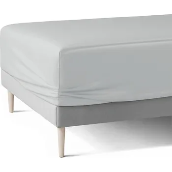 Napínací prostěradlo bavlněný satén 90x200x25 světle šedá