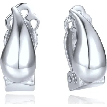 Náušnice MINET Moderní stříbrné náušnice kapky na klipsy pro uši bez dírek
