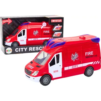 autíčko Lean Toys Hasičský vůz Světla Zvuky Otevírání dveří Pohon Červená