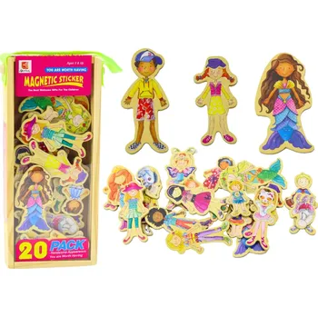 Dětské zboží Dřevěné magnetické figurky v barevných kostýmech, 20 ks