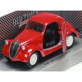 autíčko WELLY OLD TIMER 1936 FIAT 500 TOPOLINO ČERVENÝ 1:34 NOVÝ KOVOVÝ MODEL 43852