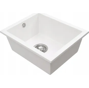 Granitový dřez Jednokomorový granitový dřez Brenor Junit 38, bílý