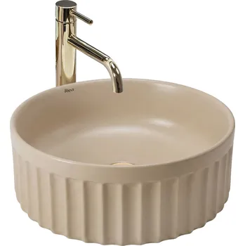 Keramické umyvadlo na desku REA DUO, béžová mat