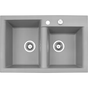 Granitový dřez Dvoukomorový dřez Brenor Estein 2K granit šedý