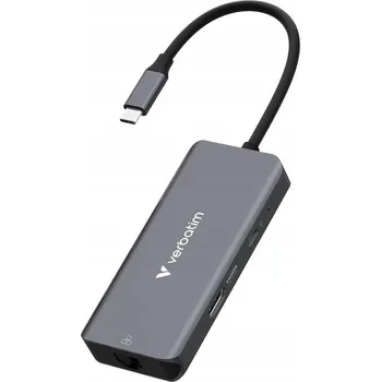 USB hub Adaptér Hub Verbatim USB-C/HDMI/3xUSB-A 3.2/RJ45 hliníkový 32157